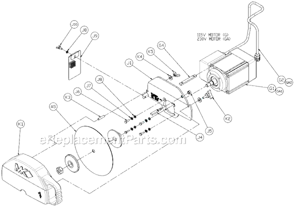 Page B Diagram and Parts List for MK-212  MK Diamond Tile Saw